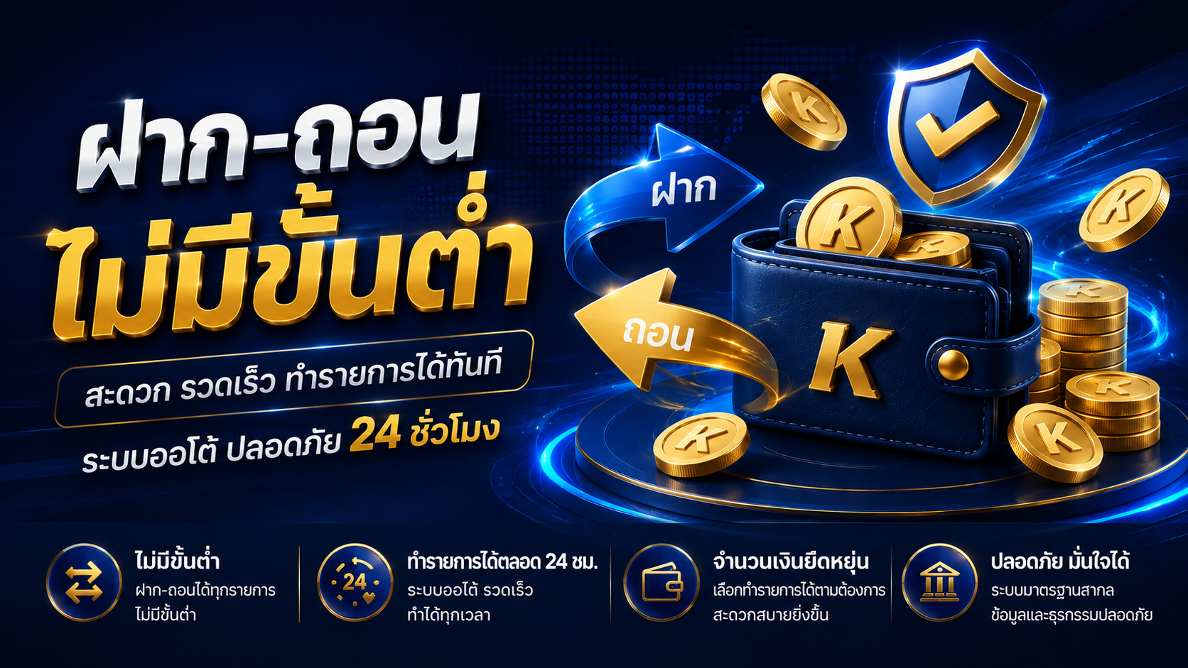 ฝากถอนไม่มีขั้นต่ำ